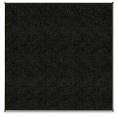 United Visual Products Corkboard, Fabric, Blk, Black, 1 Door, 36x36" UV302-BLACK-BLACK
